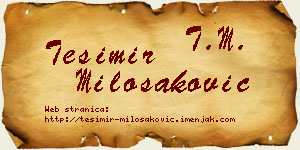 Tešimir Milošaković vizit kartica